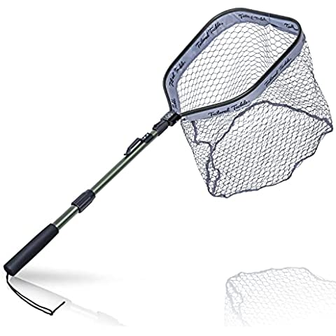 Floating Fishing-Net Rubber Coated Landing Net Pole Easy